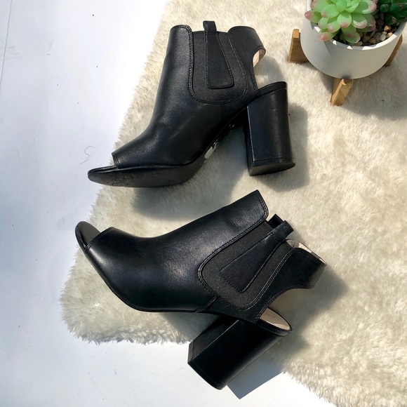 Cole Haan | Black W06974 Basel Open Toe Block Heel - Picture 6 of 11